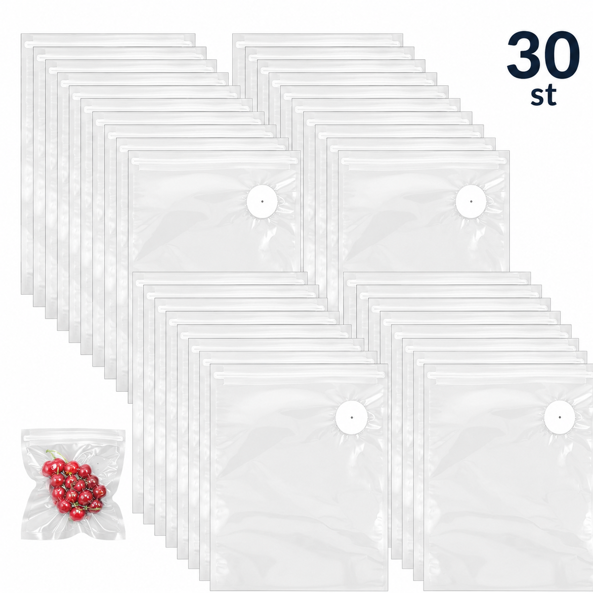 FreshSeal Refill — 30 återanvändbara vakuumpåsar
